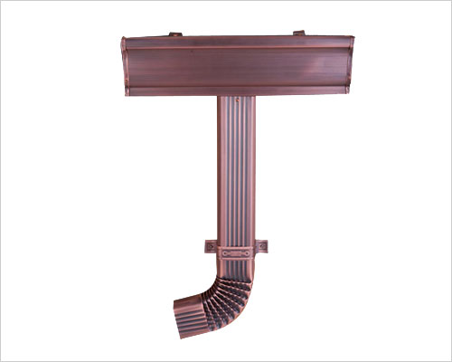 紫铜落水系统搭配相应雨水管,整个落水系统在排水?；そㄖ耐备嵘私ㄖ钠分?